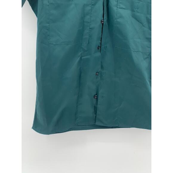 FASHION GALERIA Men's Dark Green Short Sleeve Button-Up Regular-Fit Shirt SZ M - Picture 7 of 8